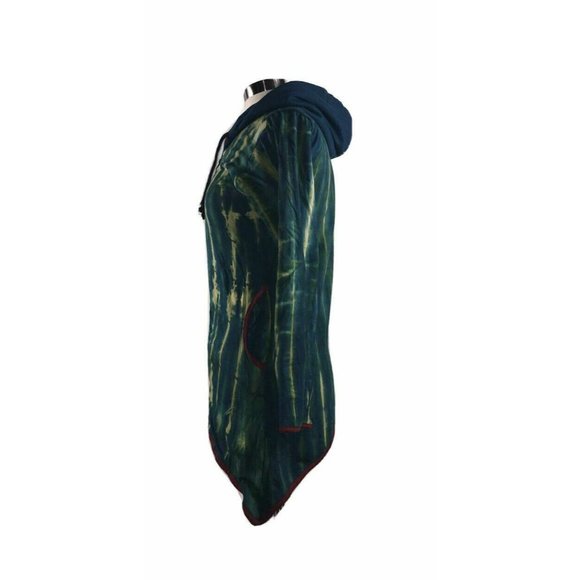 Womens Softshell Jacket Green Medium Rasta Campfire Tie Dye New Fair Trade Boho - Picture 2 of 3